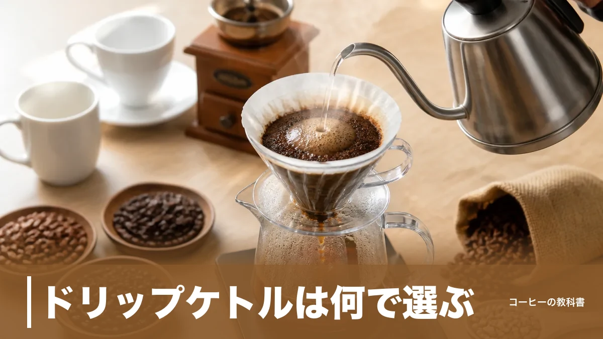 ドリップケトルは何で選ぶ?細口で味が変わる理由と素材3種・実用容量の落とし穴のアイキャッチ画像