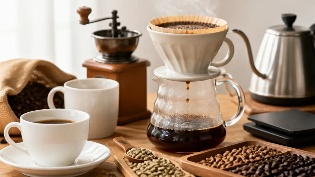 コーヒー豆1杯何グラム？基本は約10g、挽き目別6～15g（協会の表）とメーカー別の量り方のアイキャッチ画像