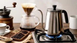 コーヒーポット直火で使える？素材3種の違いと強火NG・7〜8分目の理由のアイキャッチ画像