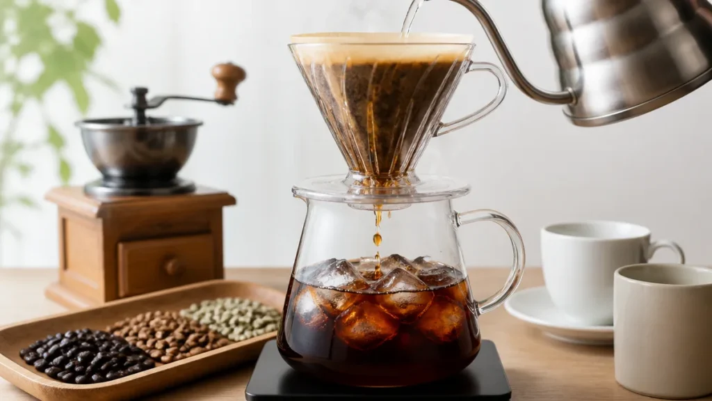 コーヒードリップでアイスを淹れるなら水は半分！氷の量と豆選び3つのコツのアイキャッチ画像