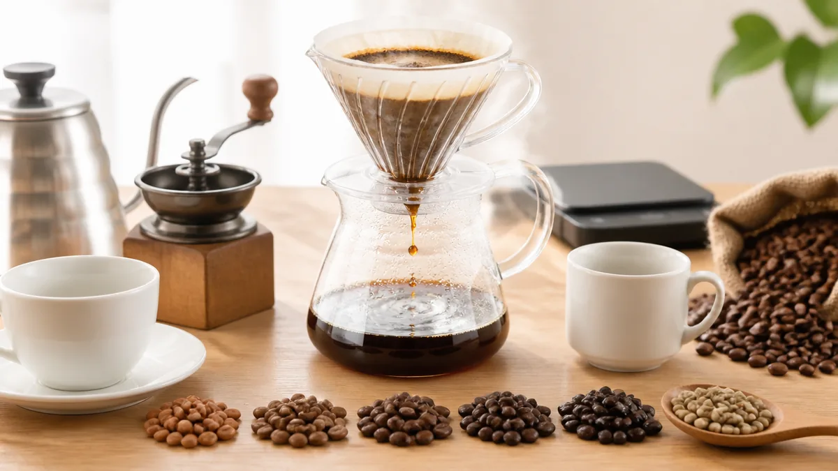 濃いコーヒーは粉を増やすのが基本?苦いだけと濃いの違いと1杯12gから始める淹れ方のアイキャッチ画像